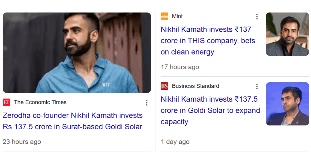 A Google search screengrab related to this news 