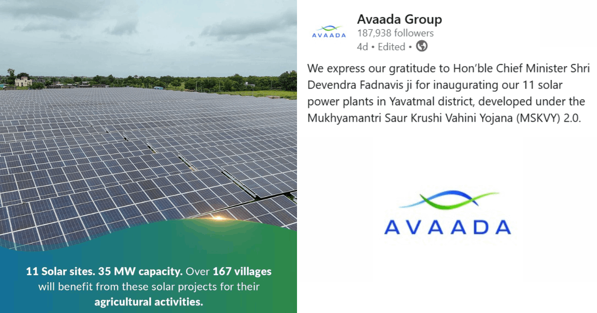 Linkedin post of Avaada