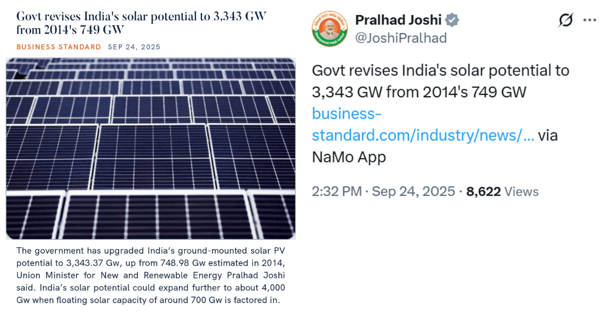 Tweet by minister Pralhad Joshi